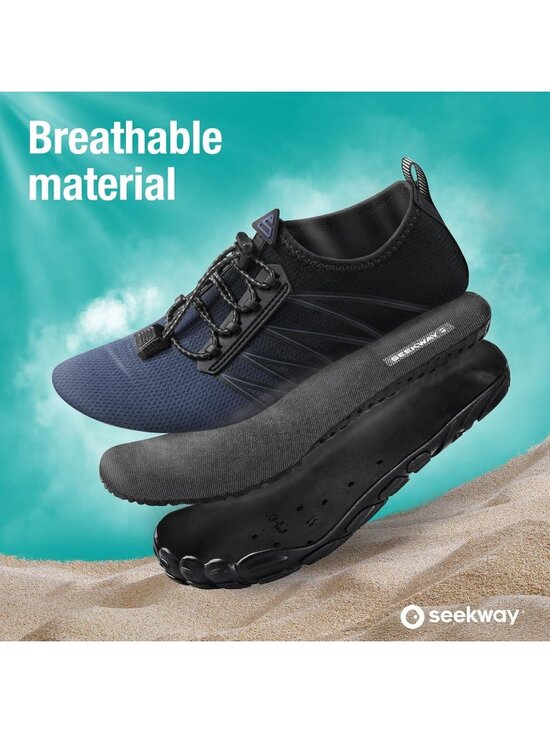 ?Men\'s Gradient Blue Spandex Low Top Quick Dry Comfortable Lace up Shoes main image 4